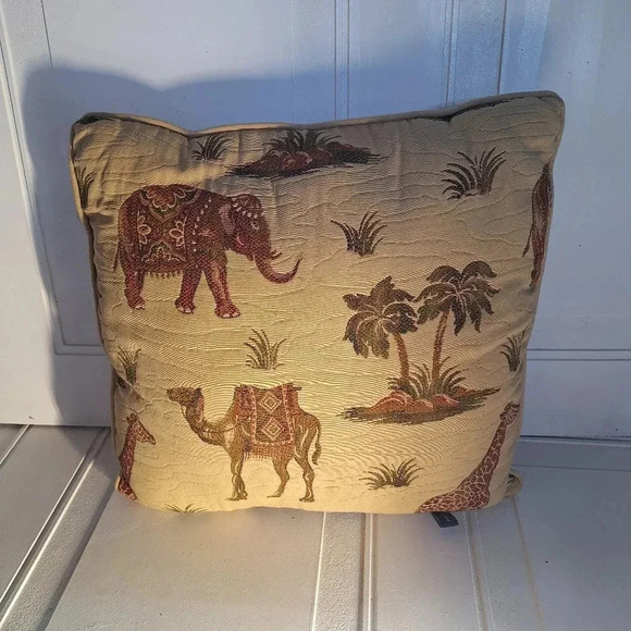 Ashford Court Brown Middle Eastern Camel/Elephant Theme Decorative Throw Pillow - Picture 4 of 7